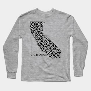 California State Outline Maze & Labyrinth Long Sleeve T-Shirt